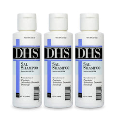DHS SAL shampoo bottle front shows fragrance-free, medicated relief and oil control.