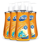 Dial Marula Oil hand soap bottle showing moisturizing formula for daily use