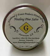 Diamond Healing Pine Salve jar closeup for daily skin care.
