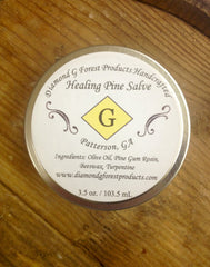 Diamond Healing Pine Salve texture swatch demonstrates creamy, easily spreadable formula.