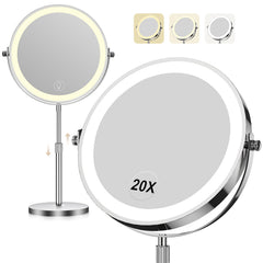Dienmern makeup mirror with lights shows 360° rotation for versatile viewing angles during makeup