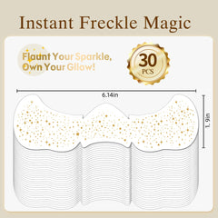 Diesetsr Glitter Freckles face application demonstrates easy peel-and-stick convenience.