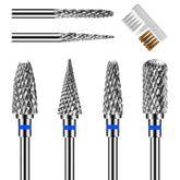 Diesisa 6-pack nail drill bits in blue case for precise cuticle removal and shaping.