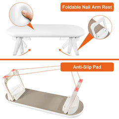 Diesisa Nail Arm Rest with anti-slip pads keeps your workstation stable during manicures.