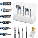 Diesisa nail drill bits set with tungsten carbide cuticle bits for precise cuticle prep
