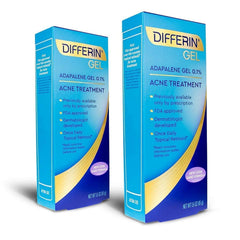 Differin Adapalene Gel 0.1% bottle demonstrates acne-fighting power for clearer pores.
