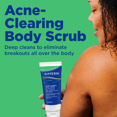 Differin scrub texture close-up with dissolving vitamin E beads for gentle exfoliation