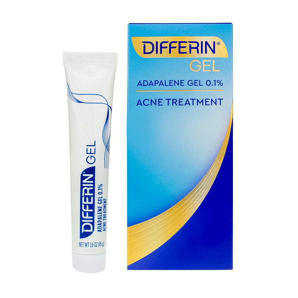 Differin gel 0.1% bottle pump for easy, mess-free application.