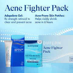 Differin salicylic acid patches box and sheet displaying fast spot care