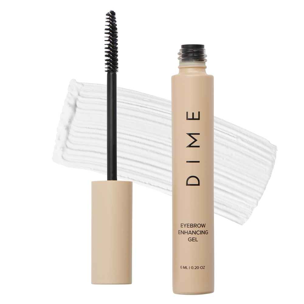 DIME Beauty Eyebrow Enhancing Gel bottle front shows clear formula for fuller looking brows