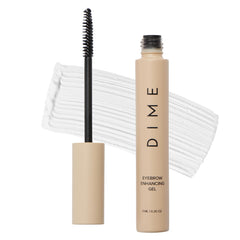 DIME Beauty Eyebrow Enhancing Gel bottle front shows clear formula for fuller looking brows