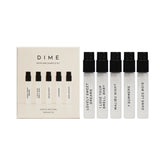 DIME Beauty perfume sampler five-fragrances display for versatile daily wear and travel-friendly options.