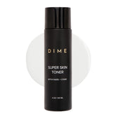 DIME Beauty Super Skin Toner bottle showcases gentle, alcohol-free formula for bright, balanced skin.