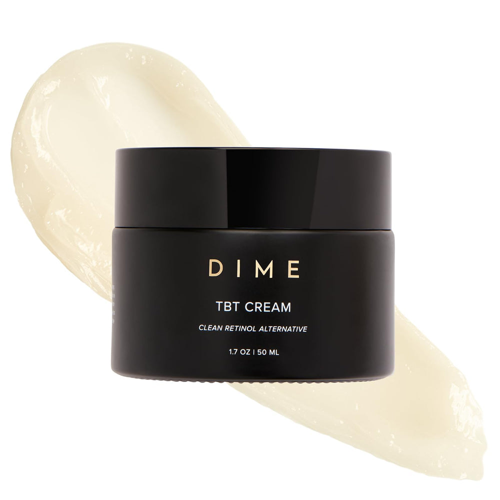 DIME Beauty TBT Cream bottle-pour illustrates lightweight overnight hydration.