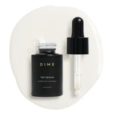 DIME TBT Serum bottle shows hydrating formula for youthful skin