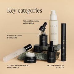 DIME Dewy Day Cream jar for luminous daily hydration.