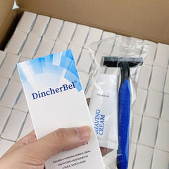 DincherBel individually wrapped razors packaging keeps supplies clean and accessible