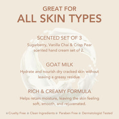 Dionis Goat Milk Hand Cream gift-set collection photo illustrates assorted scents for self-care or gifting.