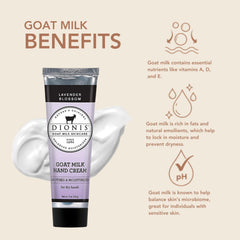 Dionis Goat Milk Hand Cream travel-size tubes for convenient moisture anywhere.