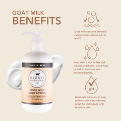Dionis Goat Milk Hydrating Cream texture close-up shows rich, non-greasy absorption.