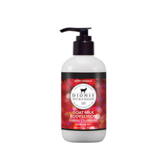 Dionis Goat Milk Lotion Berry Sparkle bottle showcases rich hydration for dry skin.
