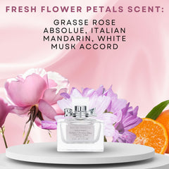 Dior Miss Dior Blooming Bouquet opening with bergamot and sweet pea for brightness.