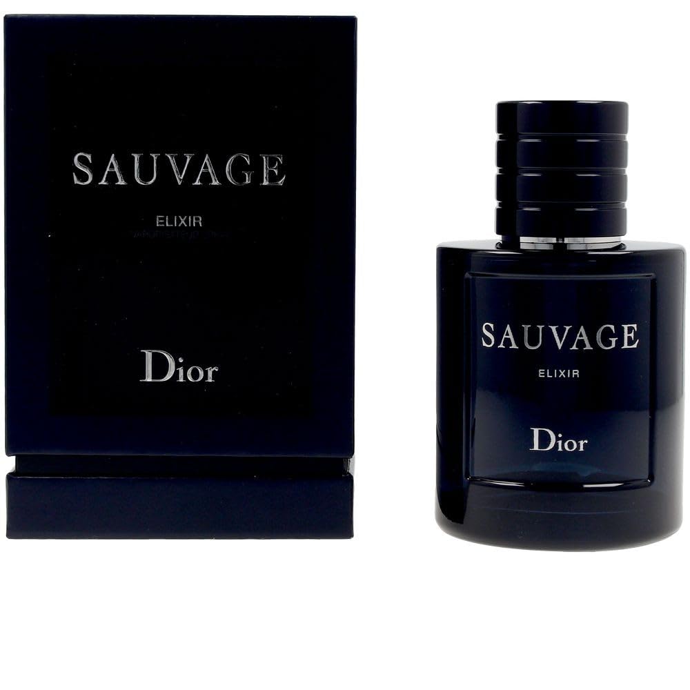 Dior Sauvage Elixir bottle close-up showcasing bold design for lasting presence