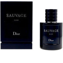 Dior Sauvage Elixir bottle close-up showcasing bold design for lasting presence