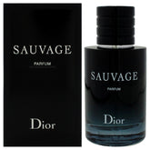 Dior Sauvage Parfum bottle-front view, bold refined everyday fragrance.