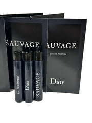 Dior Sauvage sample EDP 1ml vial enables quick touch-ups while travelling.