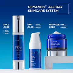 DIPSEVEN men's eye cream hyaluronic acid closeup emphasizes lightweight hydration