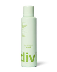 Divi Dry Shampoo spray bottle: quick oil absorption for refreshed hair between washes.