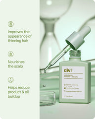 Divi Hair Vitamins bottle ready for daily nourishment routine.