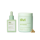 Divi Scalp Serum bottle demonstrates hydrating formula for a comfortable scalp.