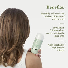 Divi Strand Styling Cream on hair strands showing enhanced volume for fine hair.
