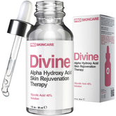 Divine Derriere Glycolic Peel 40% bottle close-up for smoother skin texture