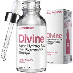 Divine Derriere Glycolic Peel 40% bottle close-up for smoother skin texture
