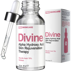 Divine Derriere glycolic peel bottle for at-home exfoliation and smoother skin.