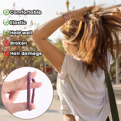 DIYDEC hair ties bracelet demonstrates gentle hold that minimizes hair damage
