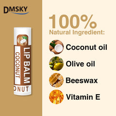 DMSKY lip balm vitamin E close-up highlights nourishing care.