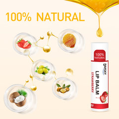 DMSKY lip balm watermelon flavor close-up emphasizing refreshing scent and moisture.