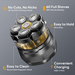 DOAO A6-Plus anti-slip grip for precise control during shaving.