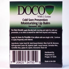 DocoShield lip balm texture swatch demonstrates silky glide and quick absorption