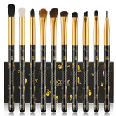 Docolor skull-printed eye brush set 10pcs for precise eye makeup application