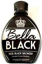 Bella Black 100X bottle front view for premium indoor tanning.
