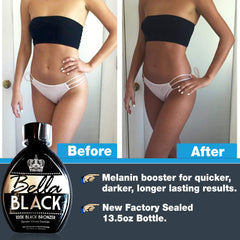 Bella Black 100X lotion texture ready for even application.