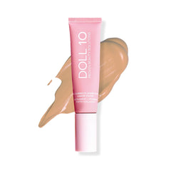 DOLL 10 NO TCE Liquid Filter CC Cream pump close-up for lightweight sheer coverage.