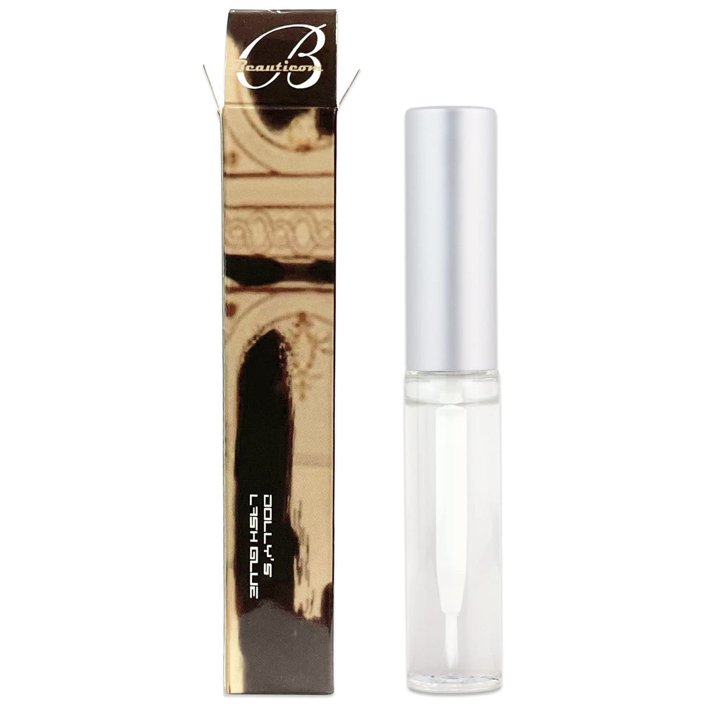 Dolly's Lash glue 5ml bottle cap close-up shows strong hold for lashes.