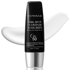 Dominas Tone-Up Sunscreen bottle front offering lightweight protection for daily use.