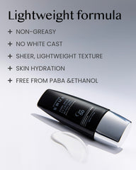 Dominas Tone-Up Sunscreen lightweight texture facilitates comfortable all-day wear.
